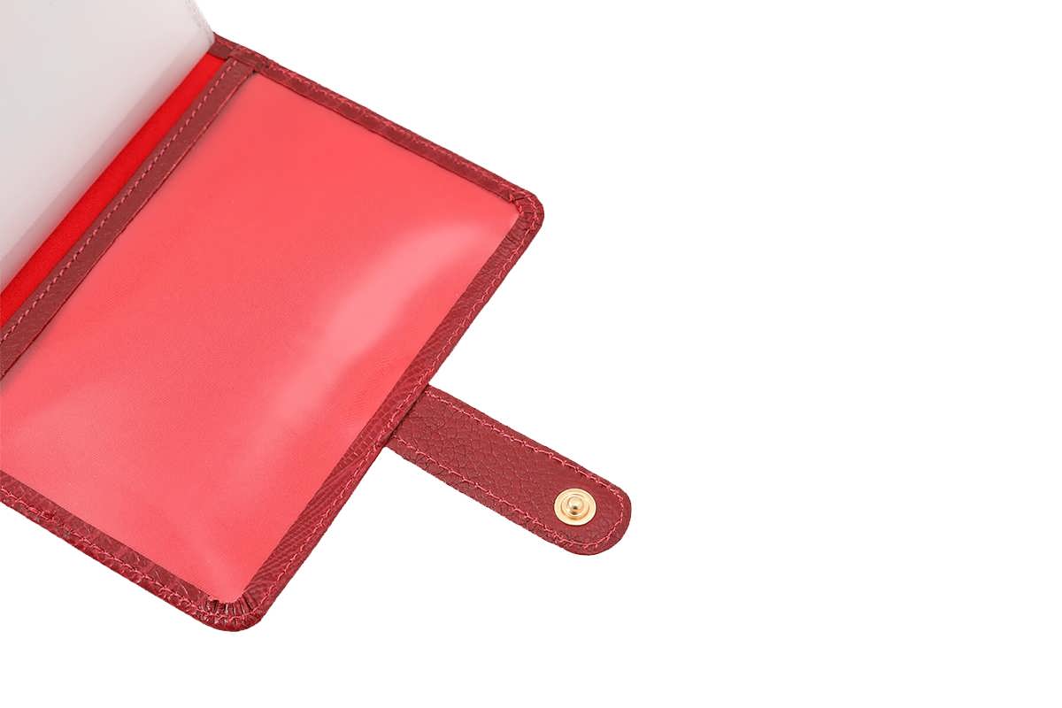 carteira porta cartão texturizado escama - Vermelho