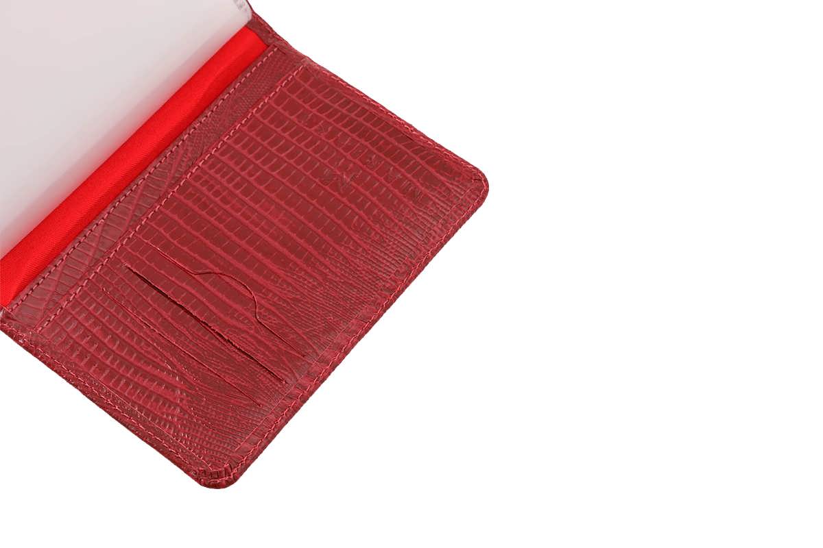 carteira porta cartão texturizado escama - Vermelho