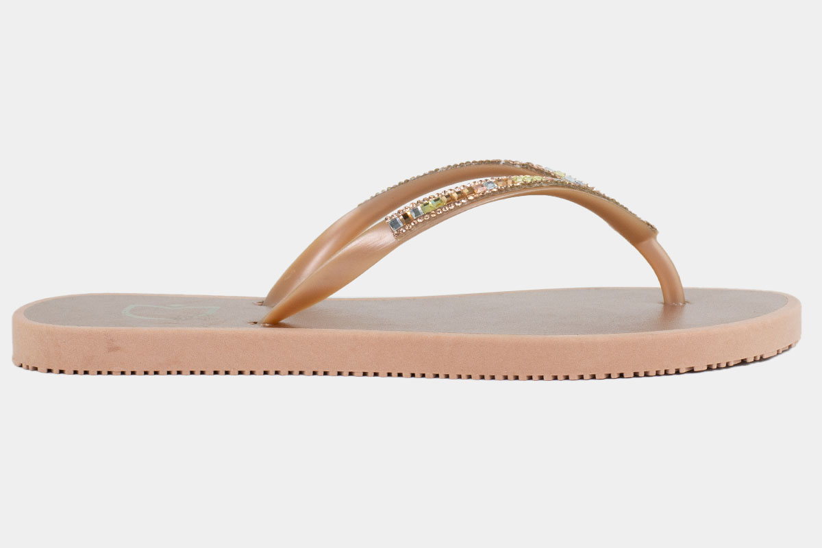 chinelo shine vitralis - Nude/Prata