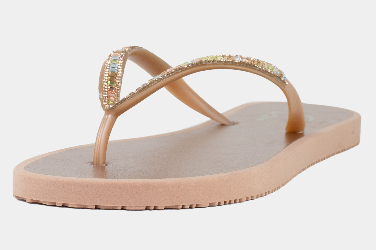 chinelo shine vitralis - Nude/Prata