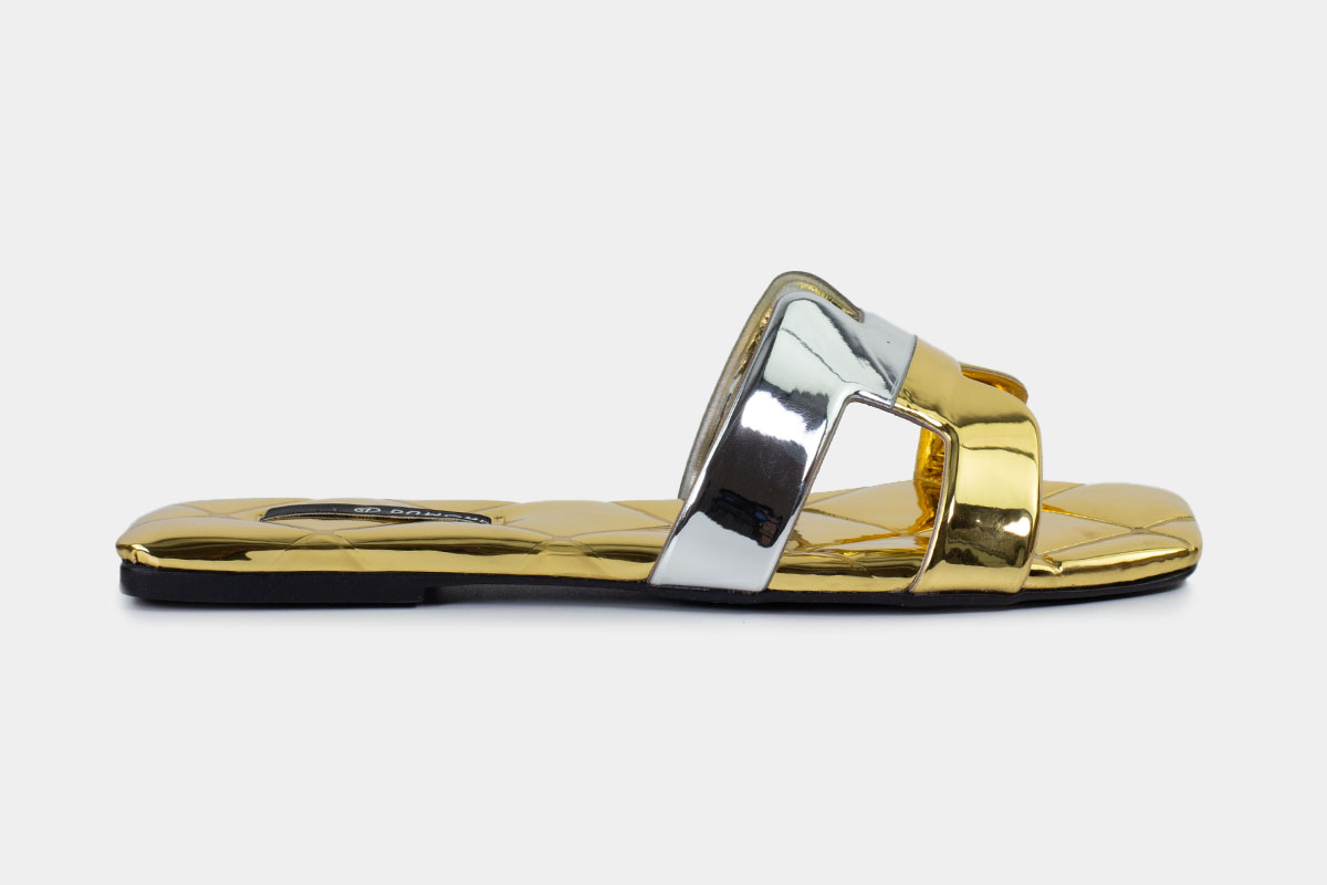 rasteira slide dumond - Dourado/Prata