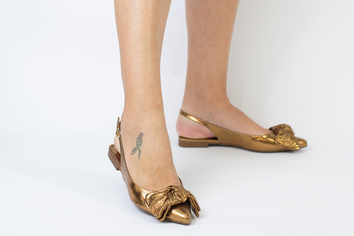 sapatilha slingback - Bronze