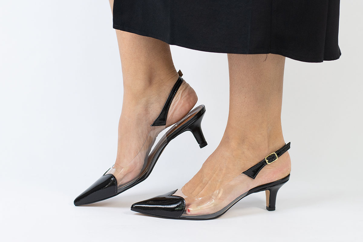 scarpin kitten heel - Preto