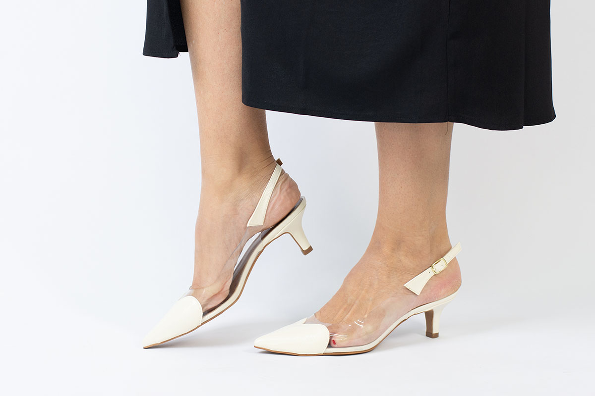 scarpin kitten heel - Off-White