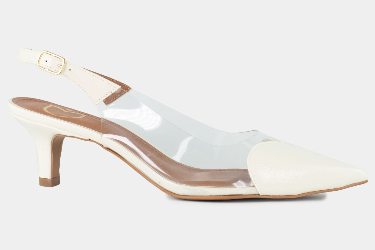 scarpin kitten heel - Off-White