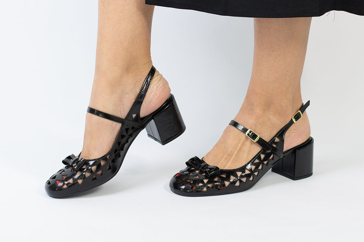 sapato slingback - Preto