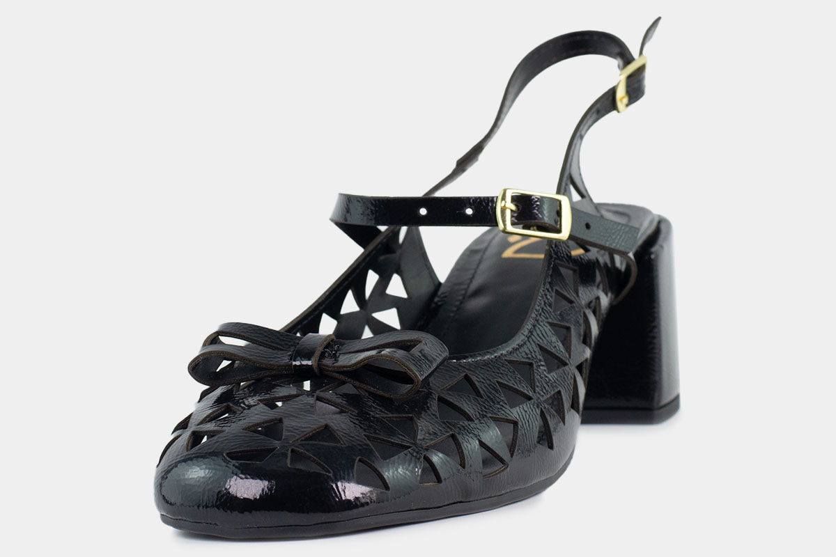 sapato slingback - Preto