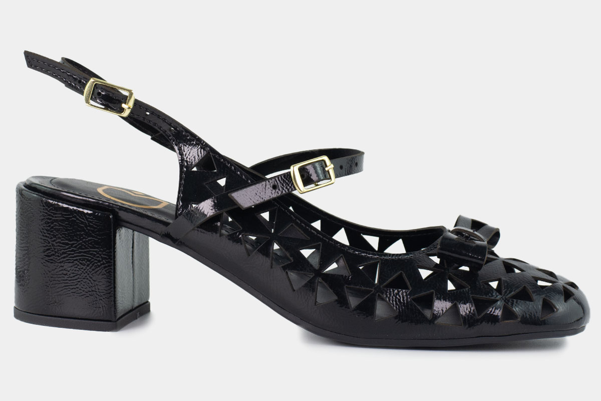 sapato slingback - Preto