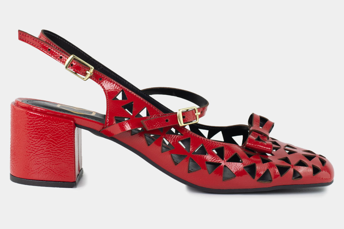 sapato slingback - Vermelho