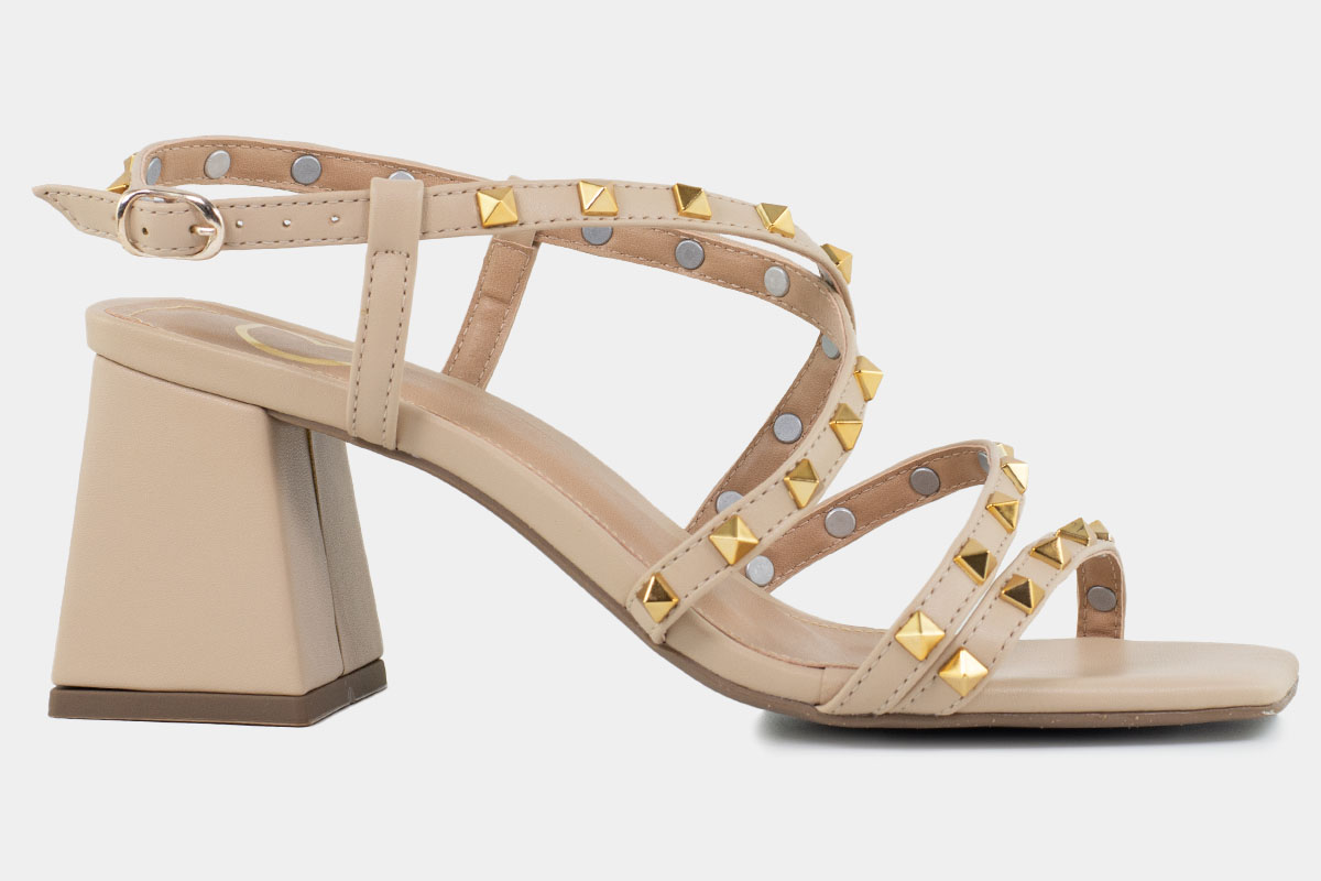 sandalia slingback rockstud - Nude