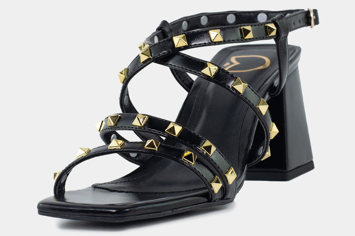 sandalia slingback rockstud - Preto