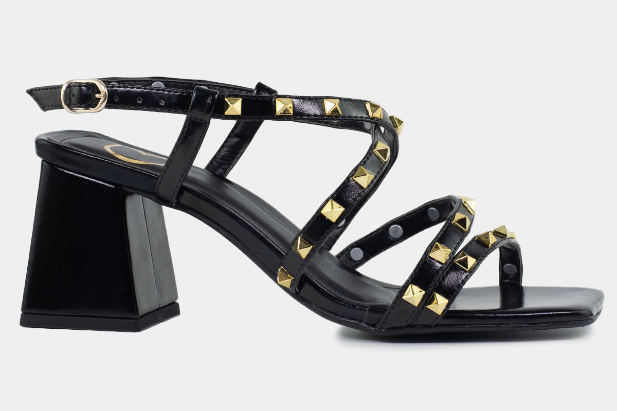 sandalia slingback rockstud - Preto