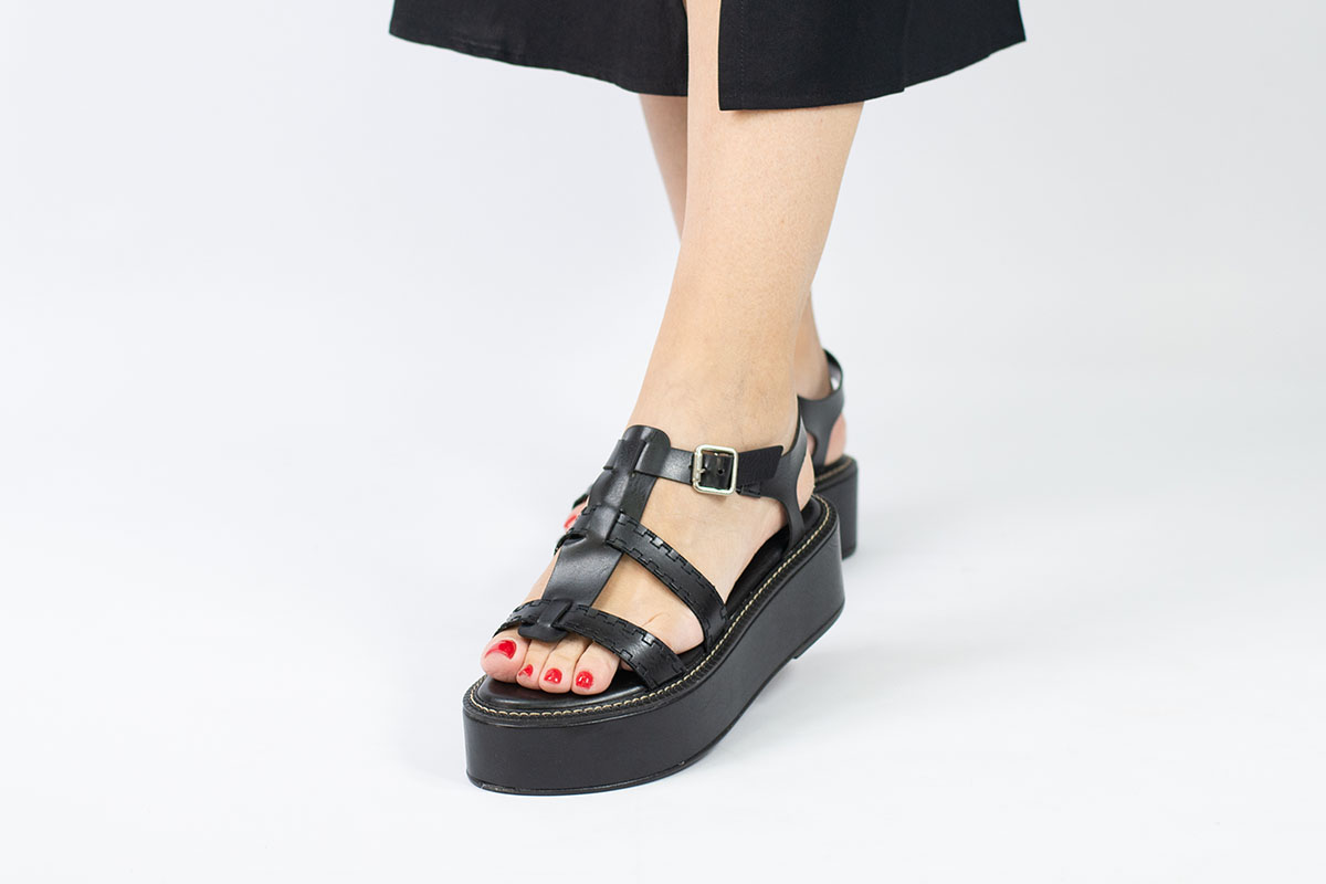 anabela flatform - Preto