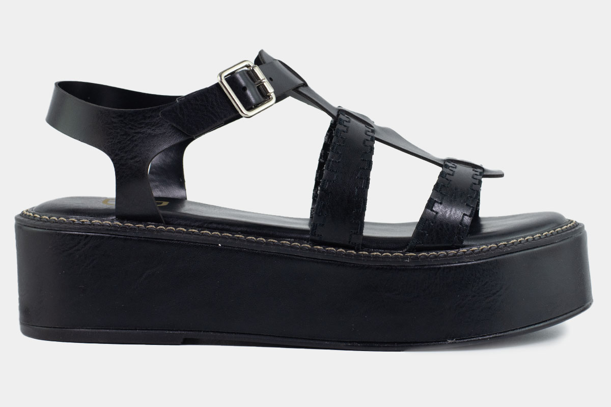 anabela flatform - Preto