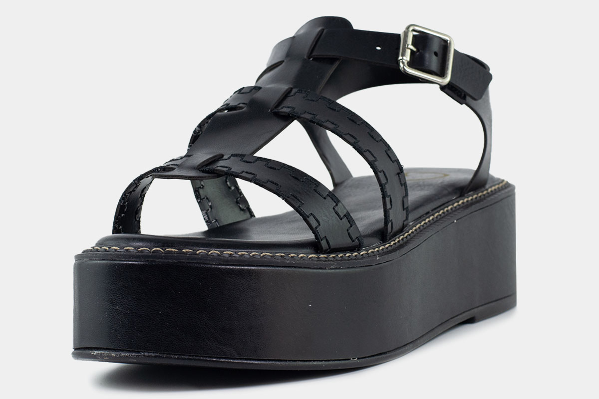 anabela flatform - Preto