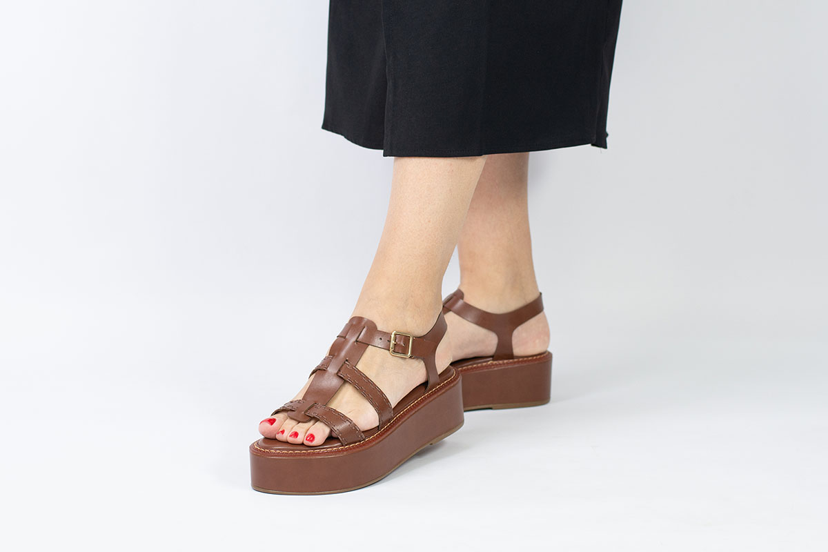 anabela flatform - Caramelo