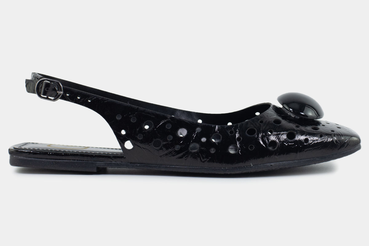 sapatilha slingback - Preto