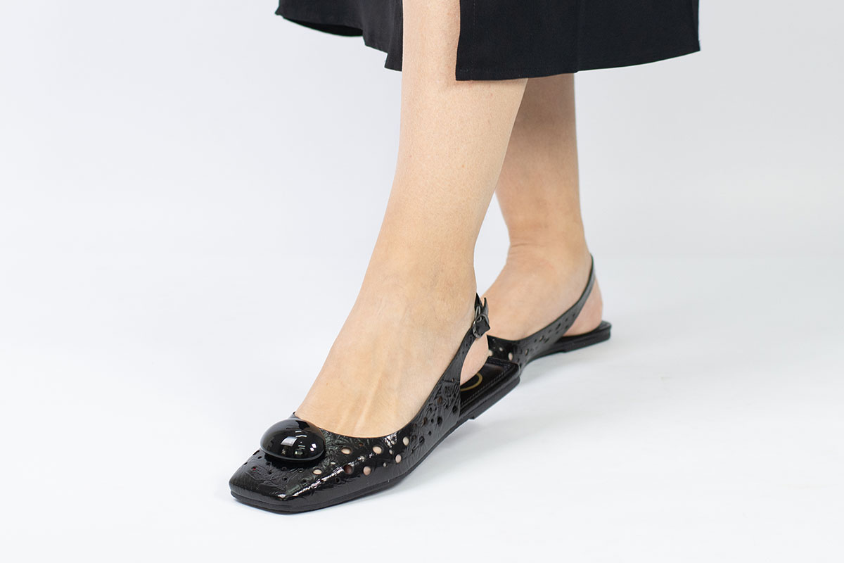 sapatilha slingback - Preto