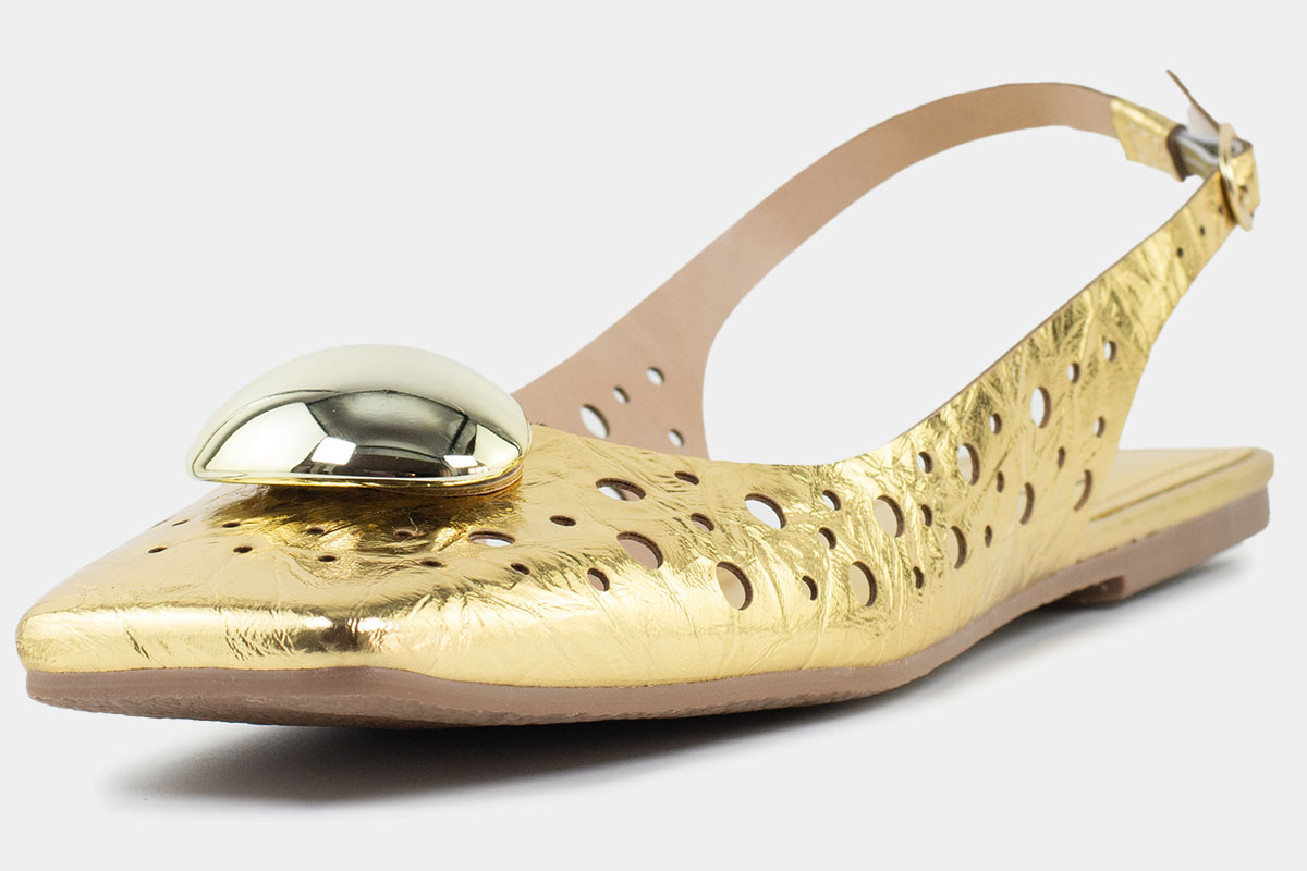 sapatilha slingback - Dourado