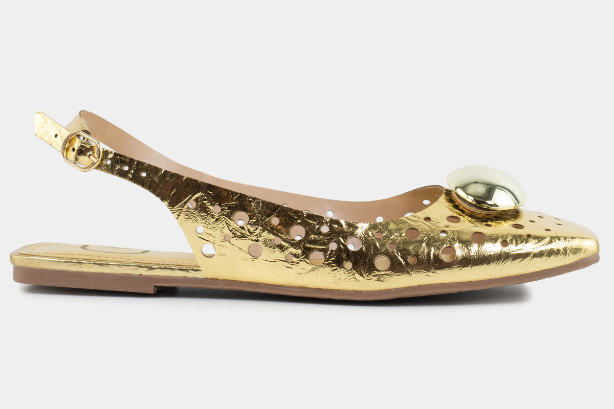 sapatilha slingback - Dourado