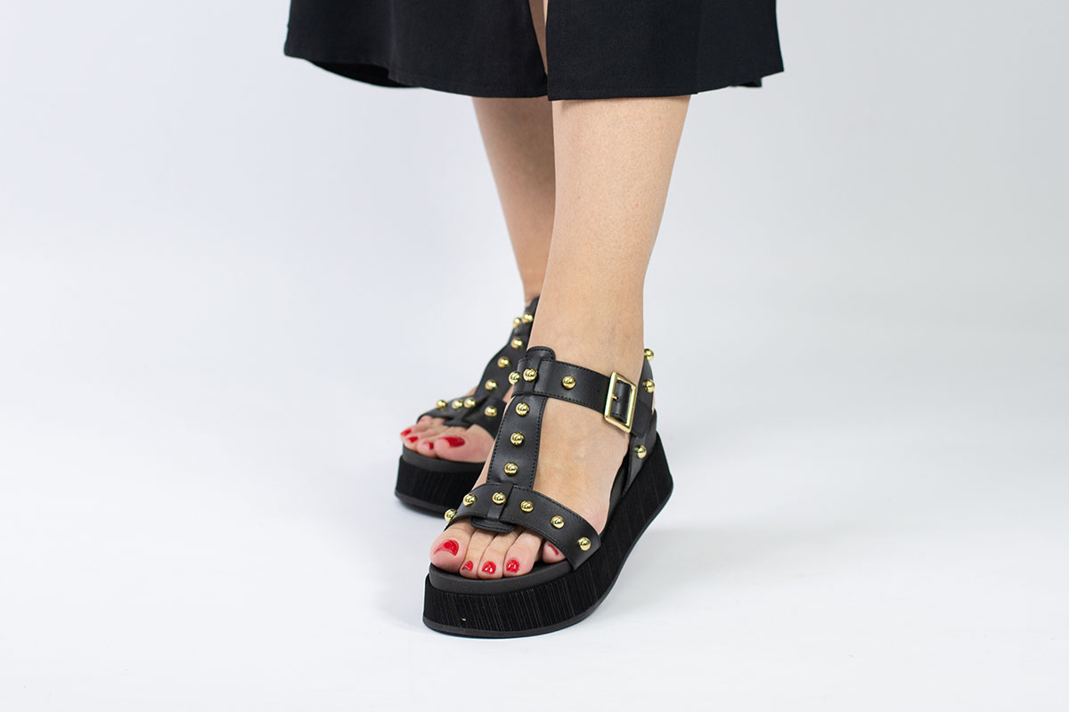 anabela flatform - Preto