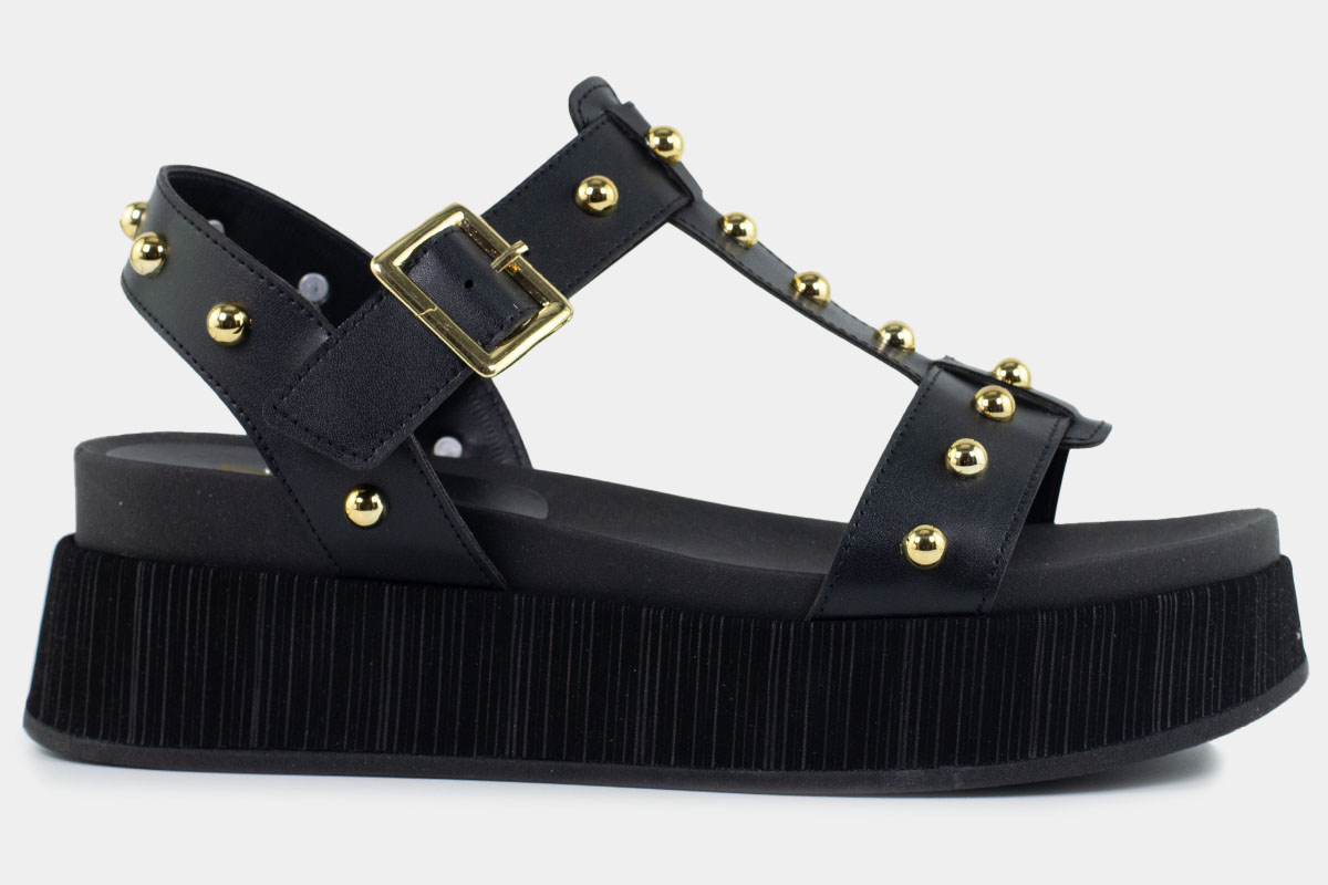 anabela flatform - Preto