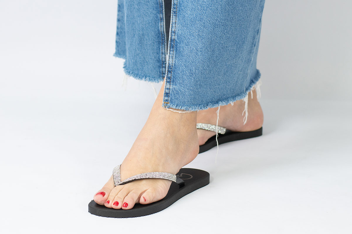 chinelo classic - Preto/Prata