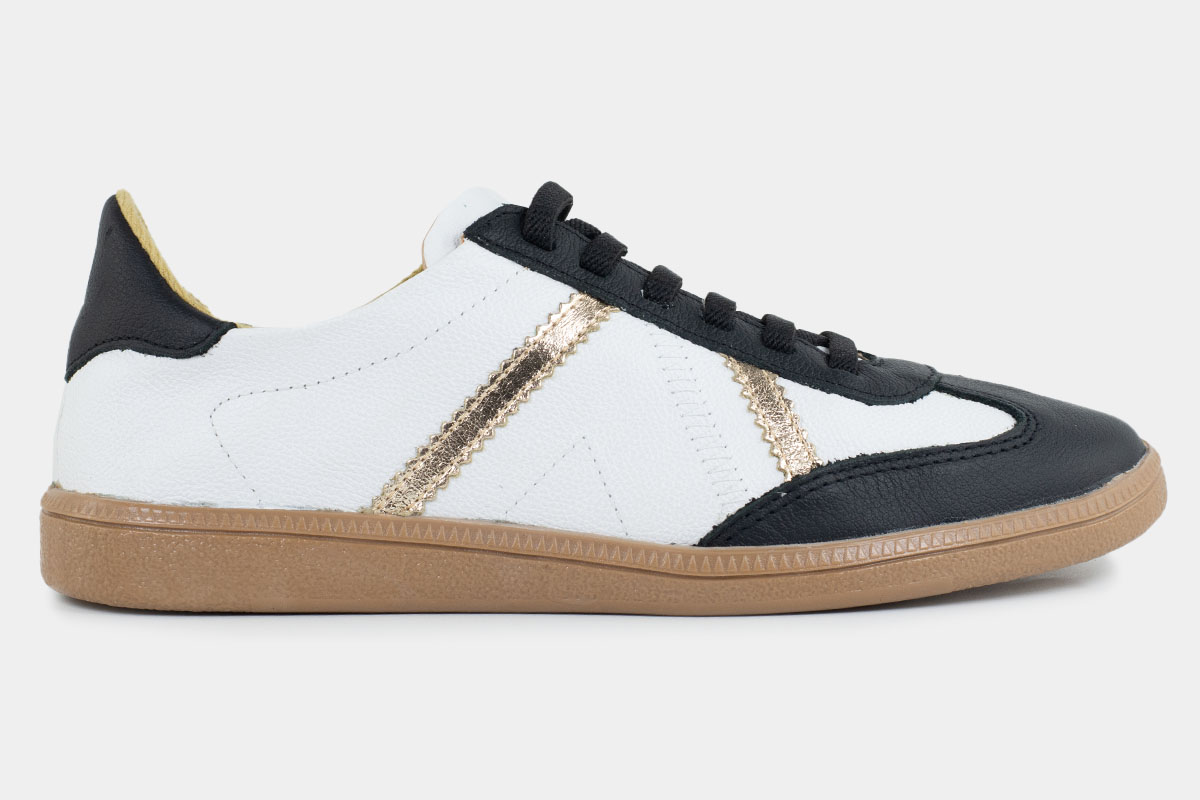 tênis sneaker veri - Branco/Dourado