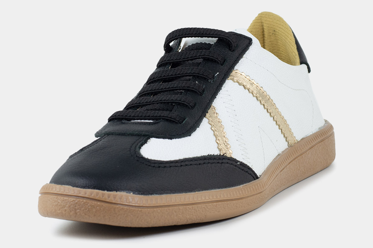 tênis sneaker veri - Branco/Dourado