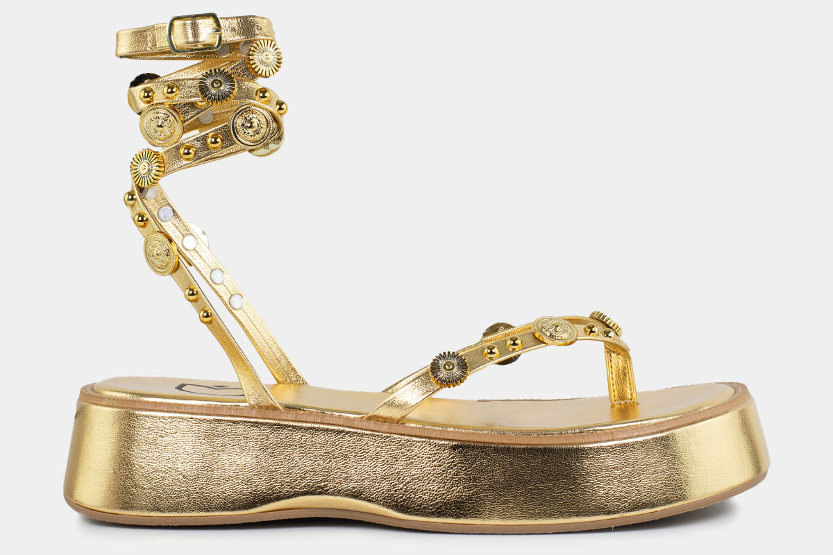 sandália flatform - Dourado