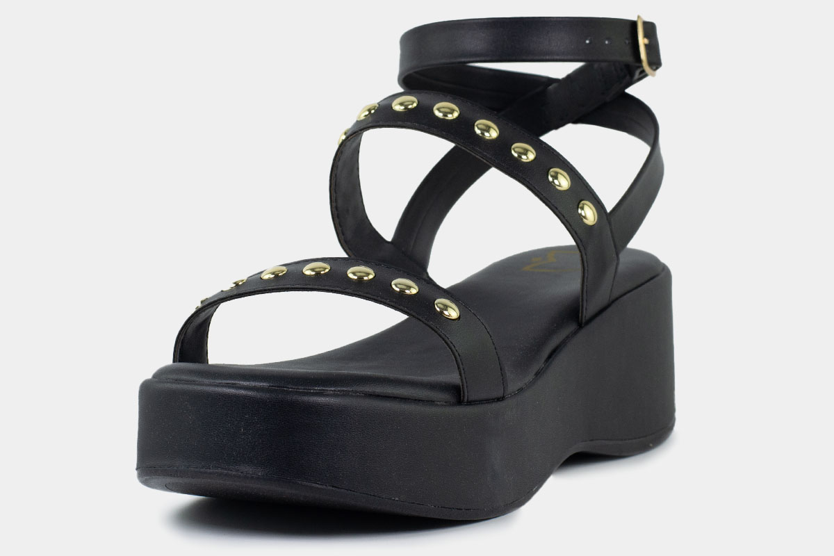 anabela flatform - Preto