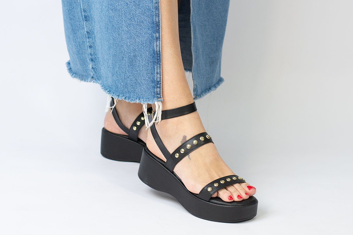 anabela flatform - Preto