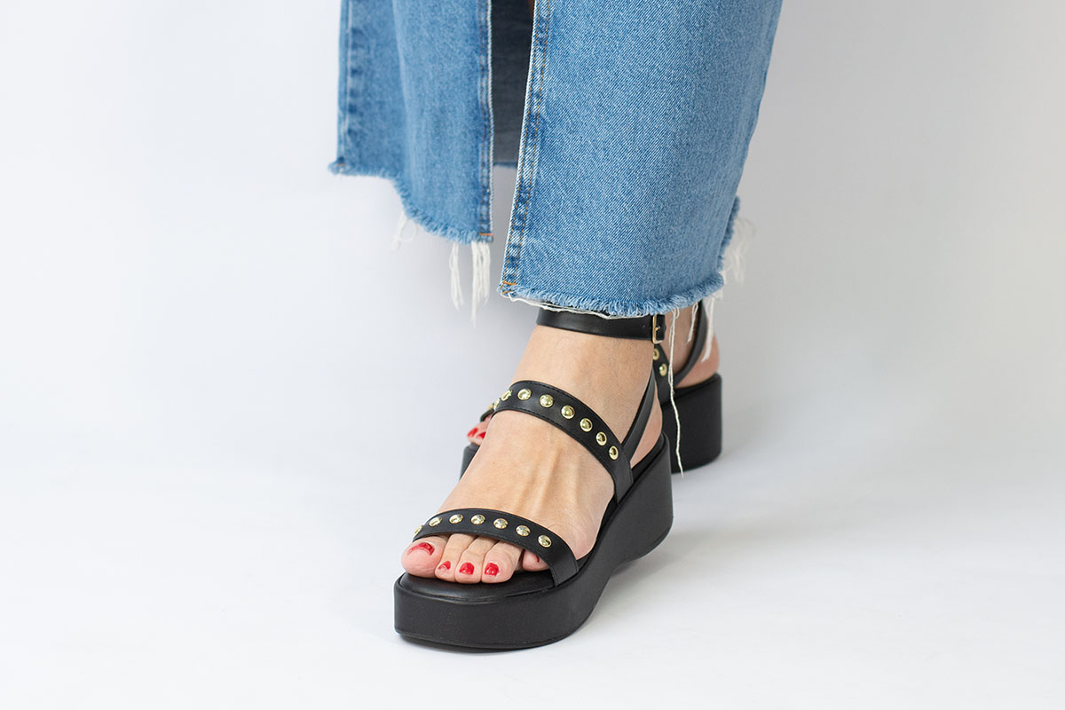 anabela flatform - Preto