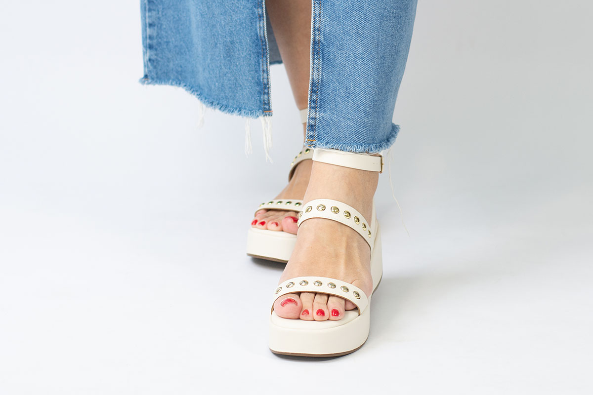 anabela flatform - Off-White