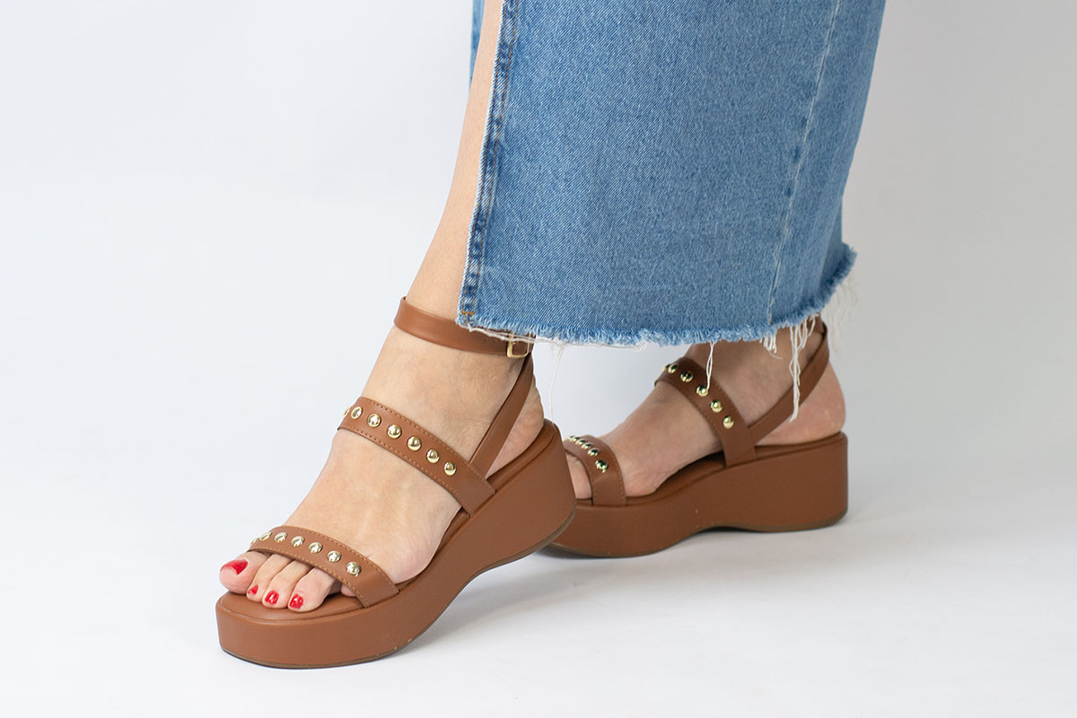 anabela flatform - Caramelo