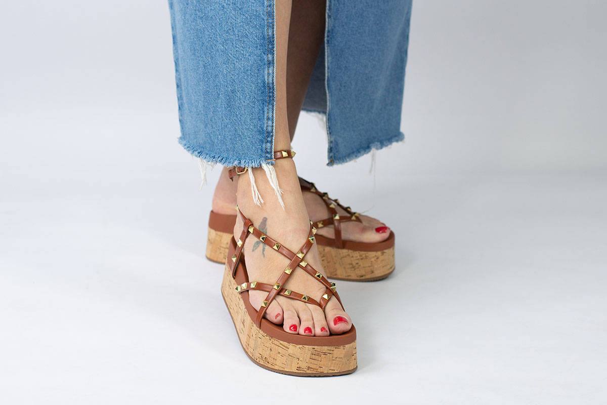 anabela flatform - Caramelo