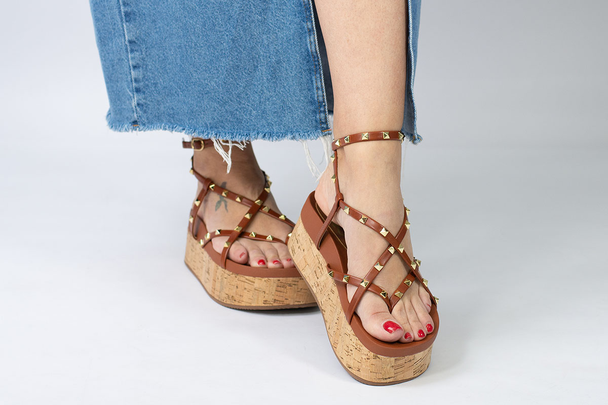 anabela flatform - Caramelo