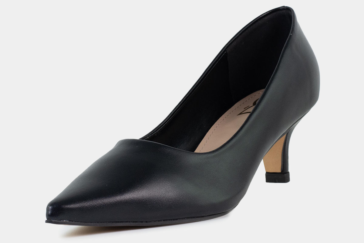 scarpin kitten heel classic - Preto