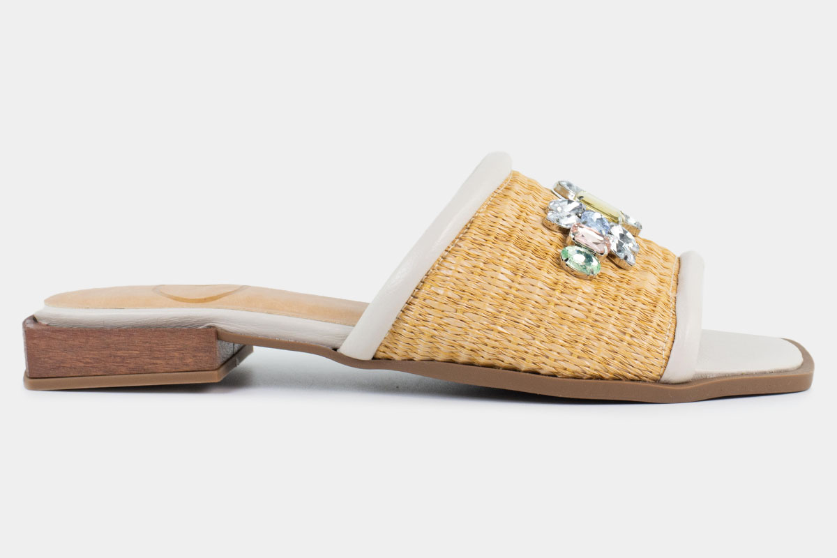 rasteira slide beach boddi - Off-White