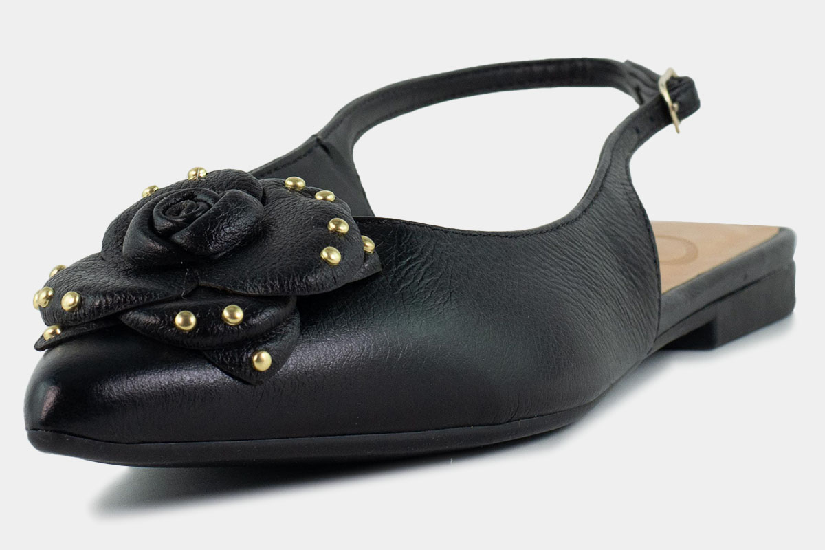 sapatilha slingback flora - Preto