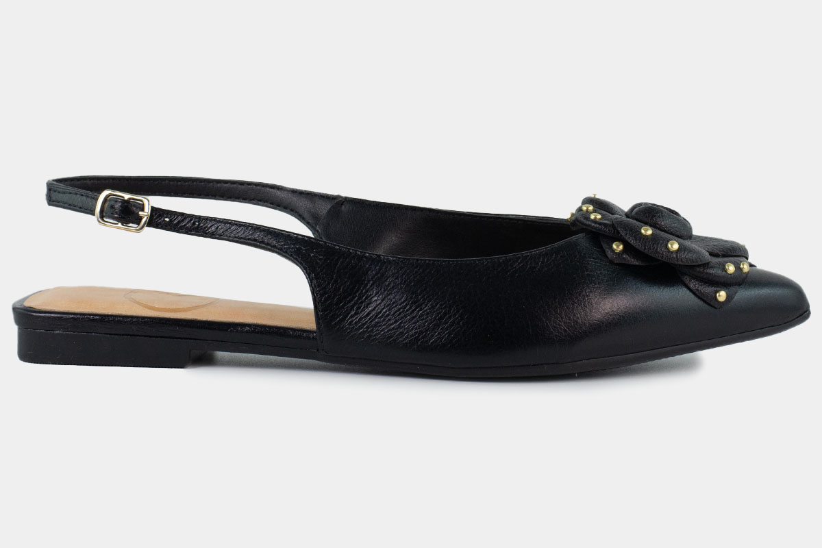 sapatilha slingback flora - Preto