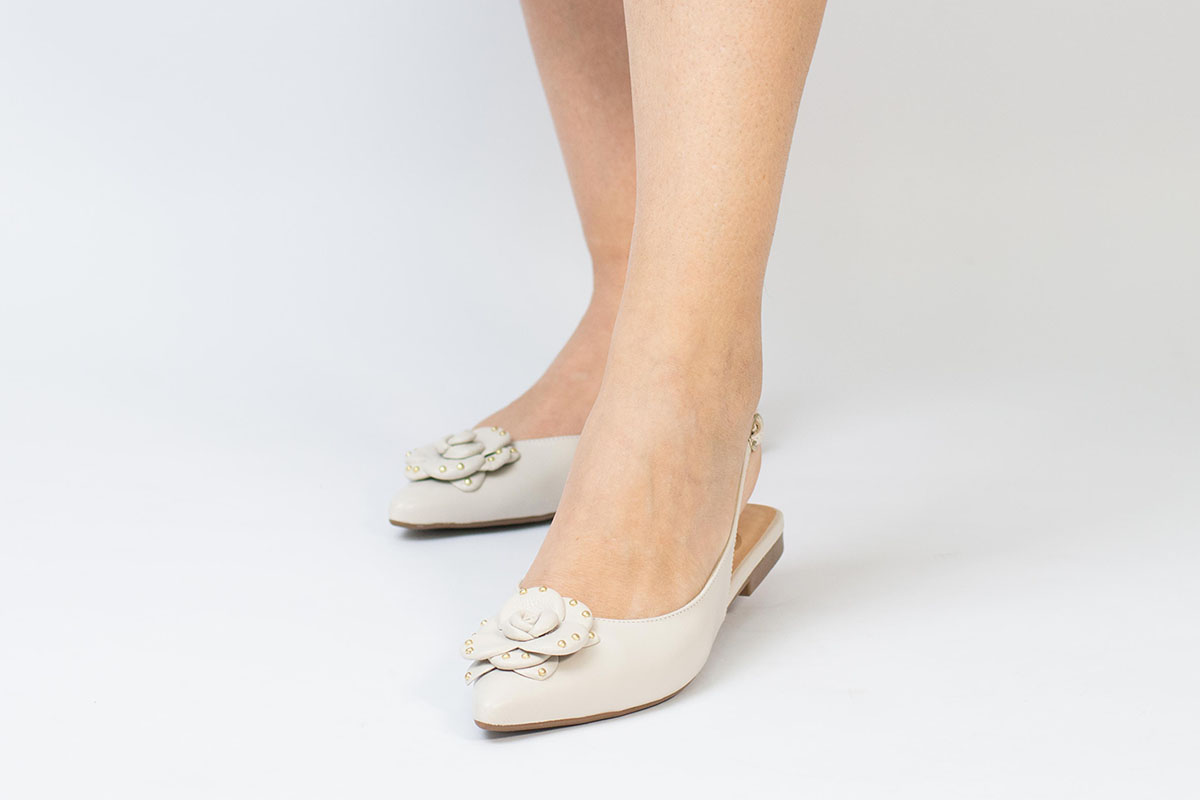 sapatilha slingback flora - Off-White