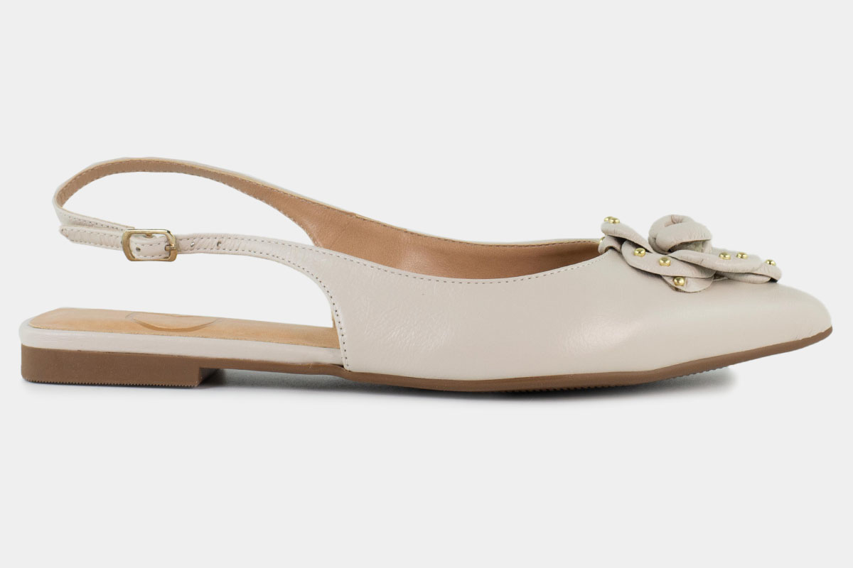 sapatilha slingback flora - Off-White