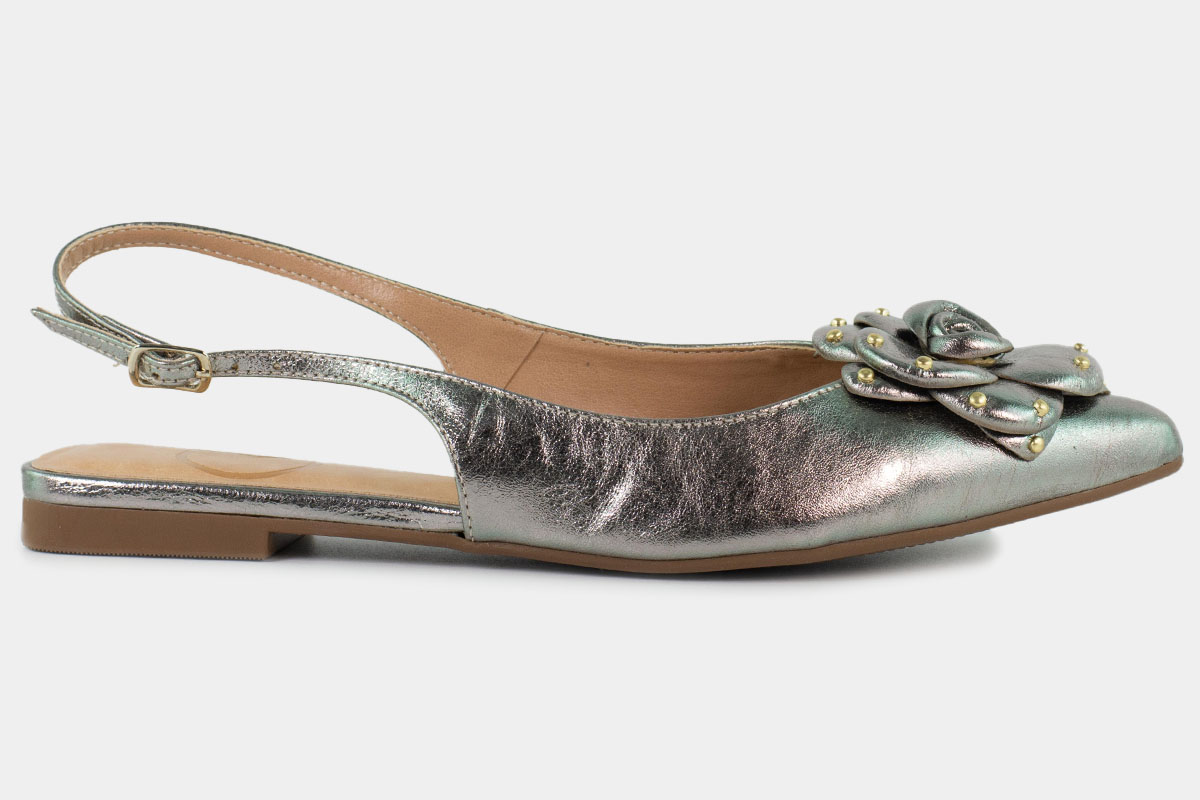 sapatilha slingback flora - Cinza