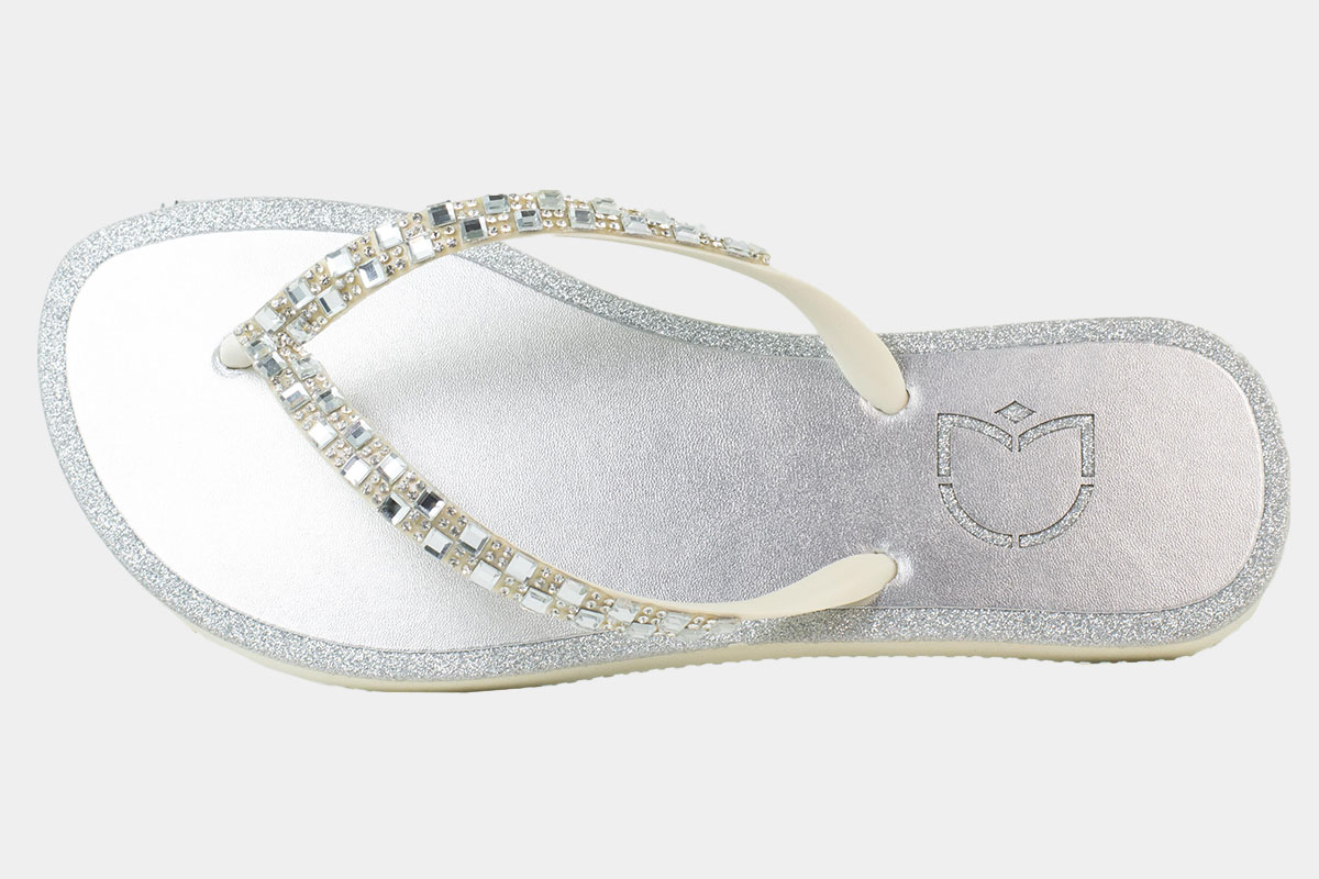 chinelo glitter - Branco