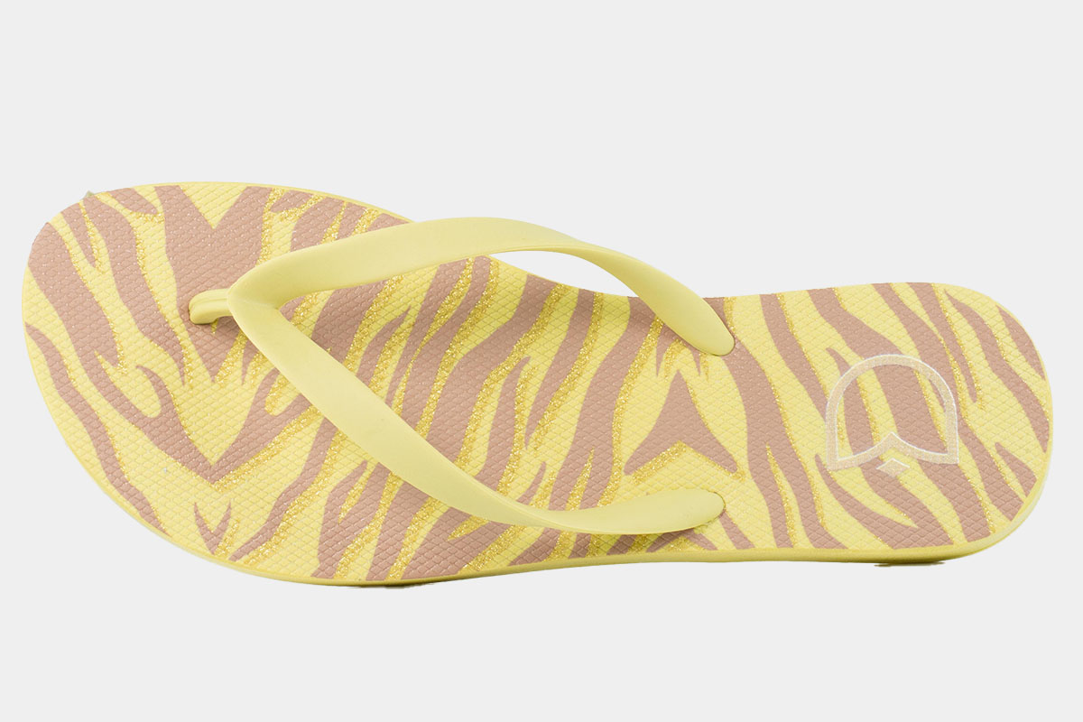 chinelo print - Amarelo/Bege