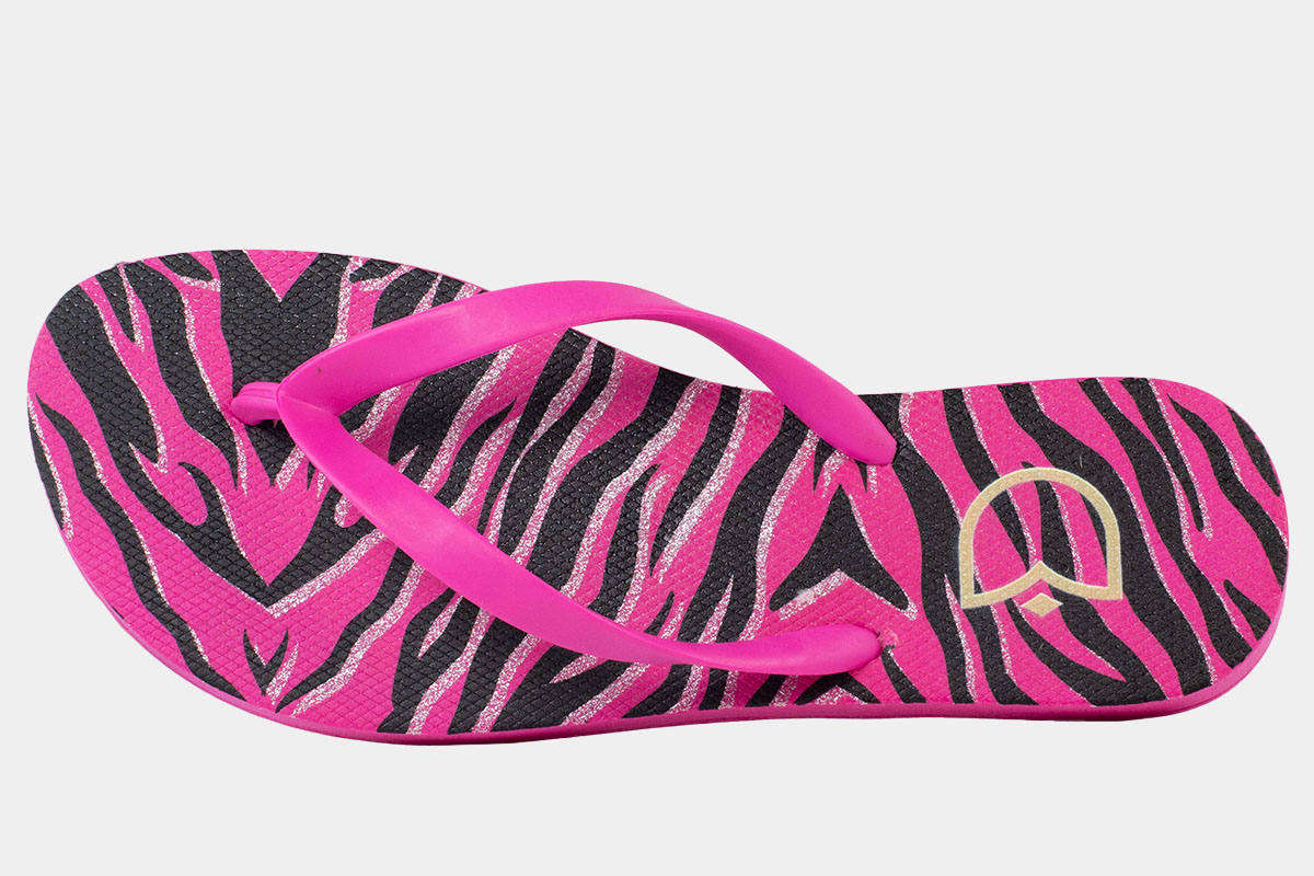 chinelo print - Pink/Preto