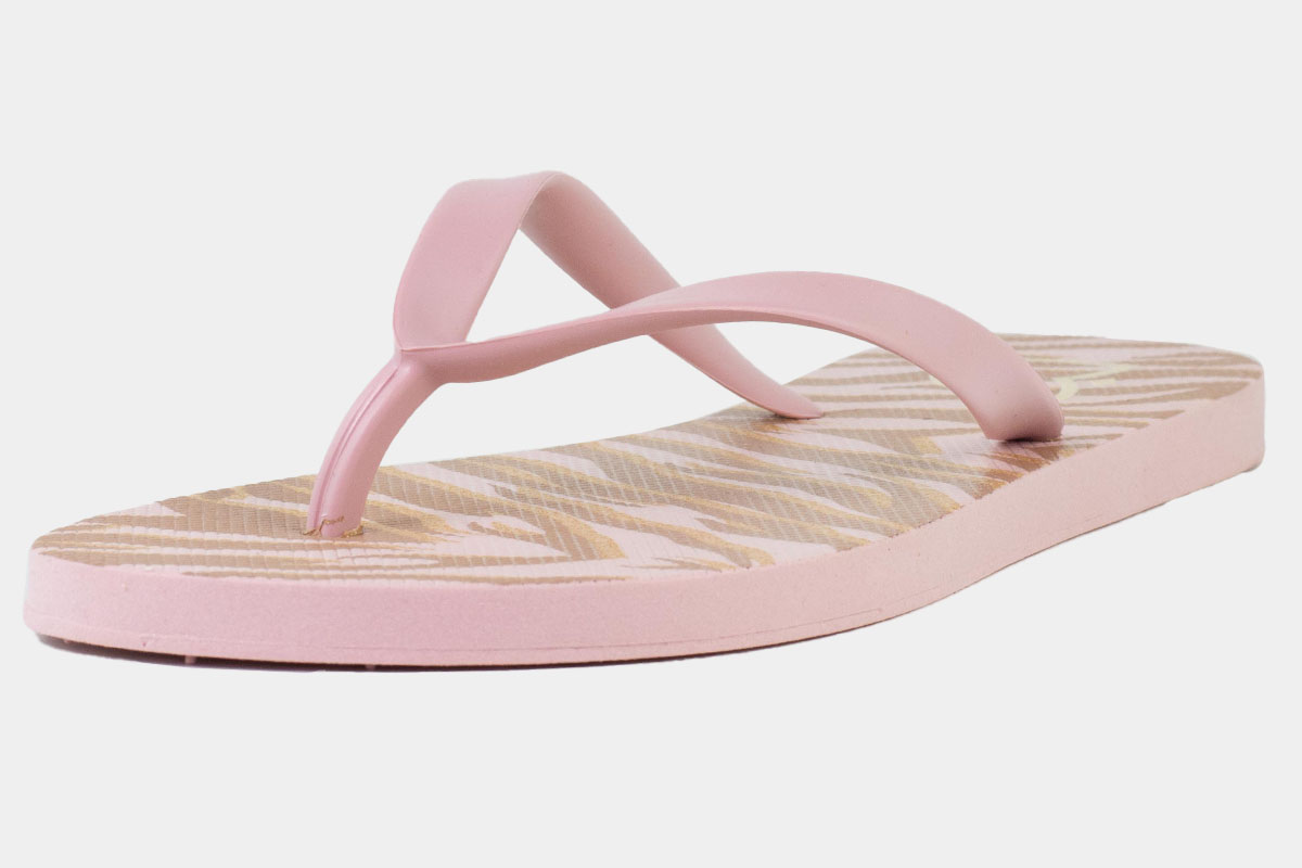 chinelo print - Rosa/Bege