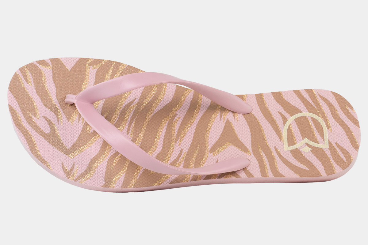 chinelo print - Rosa/Bege