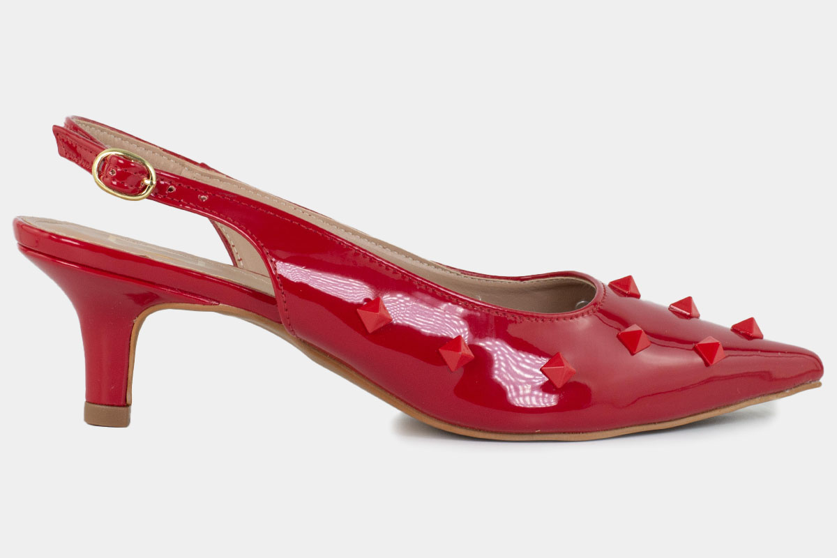 scarpin slingback bad kitty - Vermelho